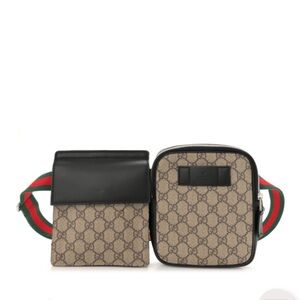 Gucci Brown and Black Crossbody Bag with Iconic Design